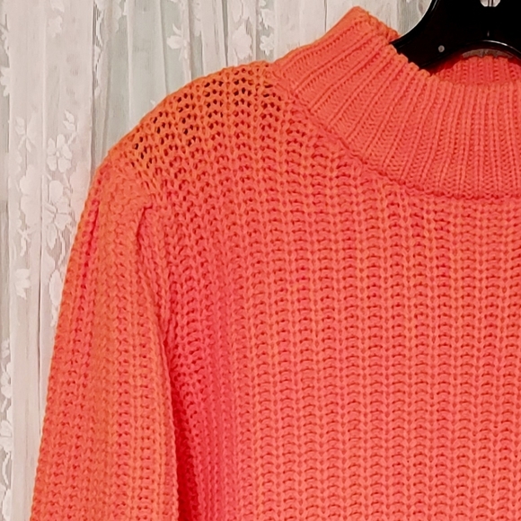 Sincerely Ours Chunky Knit Sweater Women's Size M Orange - Picture 3 of 7